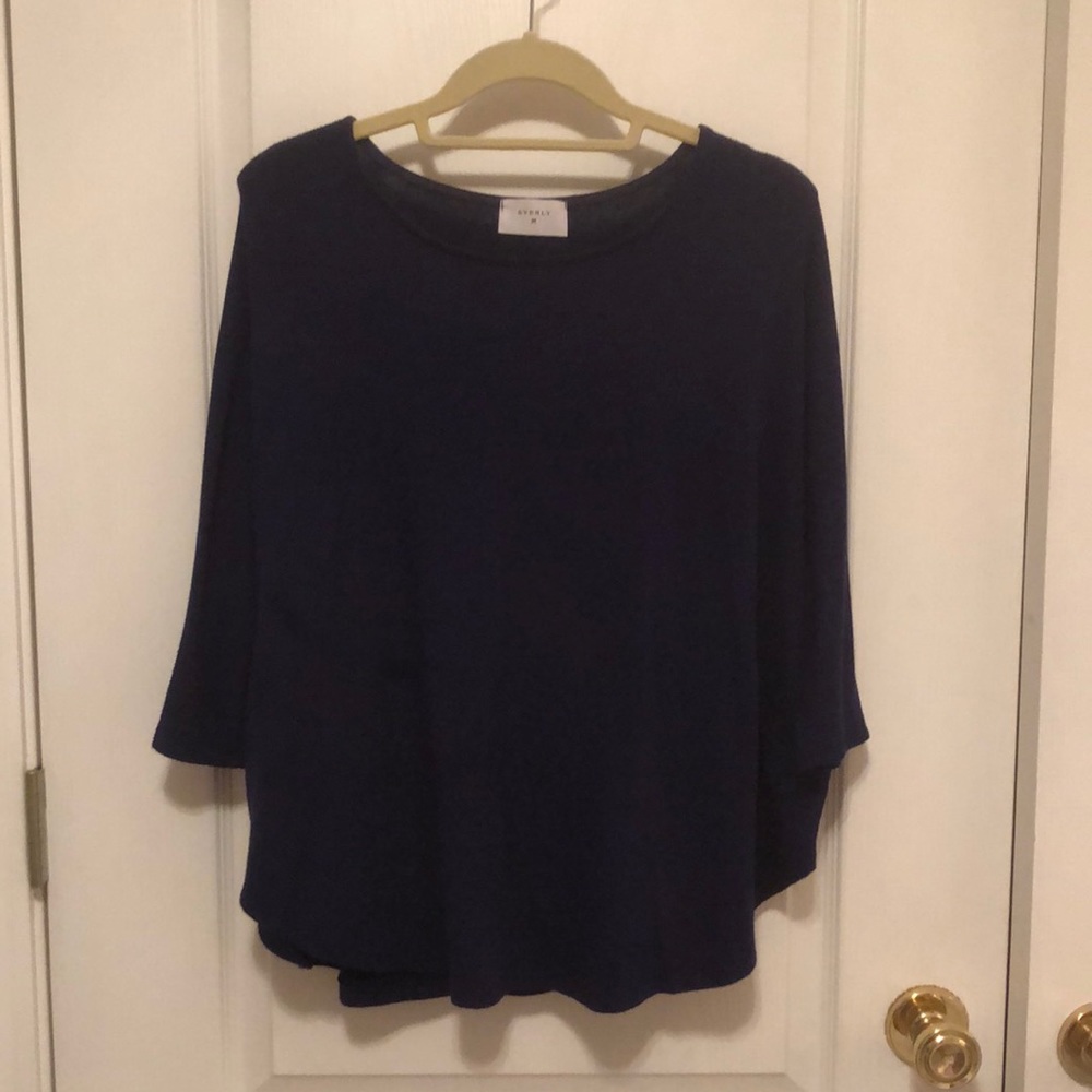 EVERLY - Navy/Royal Blue Dolman Sleeve Blouse